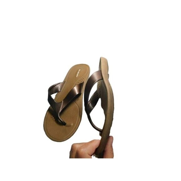 Okabashi Size L Large 9-10 Brown Flip Flop Comfy Rubberized Sandals - Picture 4 of 4
